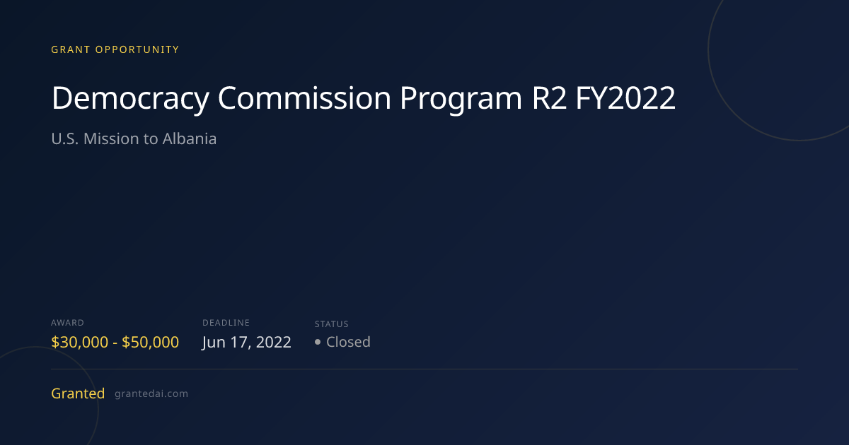 Democracy Commission Program R2 FY2022 (2022) | Granted AI