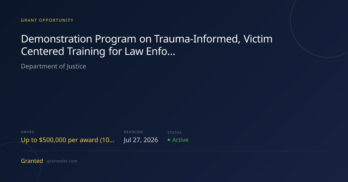 Demonstration Program on Trauma-Informed, Victim Centered Training for ...