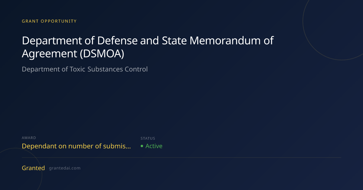 Department of Defense and State Memorandum of Agreement (DSMOA) (2026 ...