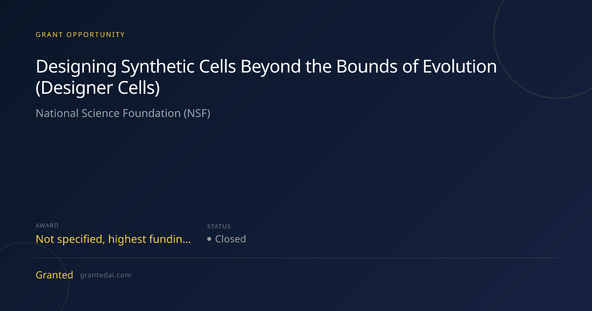 Designing Synthetic Cells Beyond the Bounds of Evolution (Designer ...