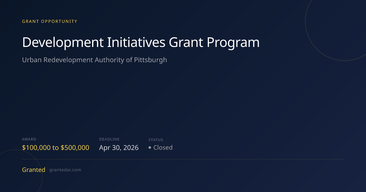 Development Initiatives Grant Program (2026) | Granted AI