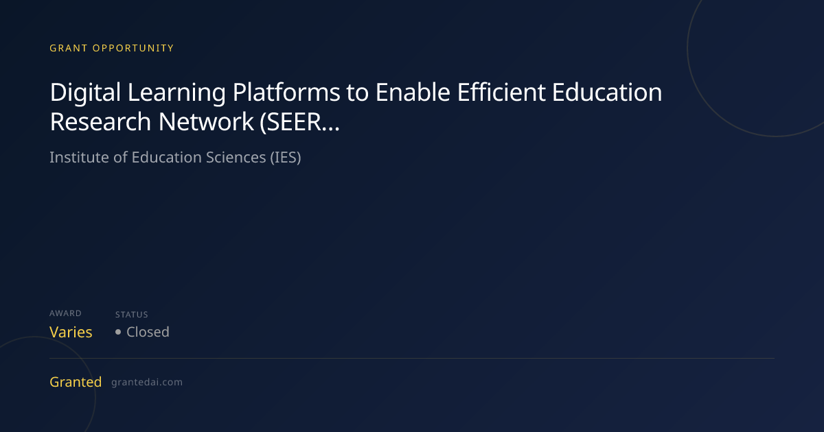 Digital Learning Platforms to Enable Efficient Education Research ...