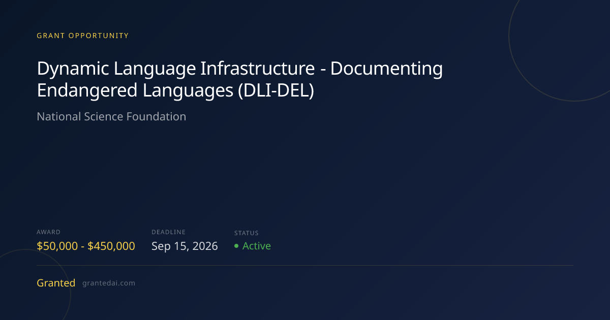 Dynamic Language Infrastructure - Documenting Endangered Languages (DLI ...