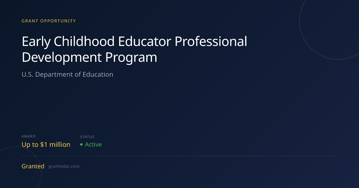 Early Childhood Educator Professional Development Program (2026 ...