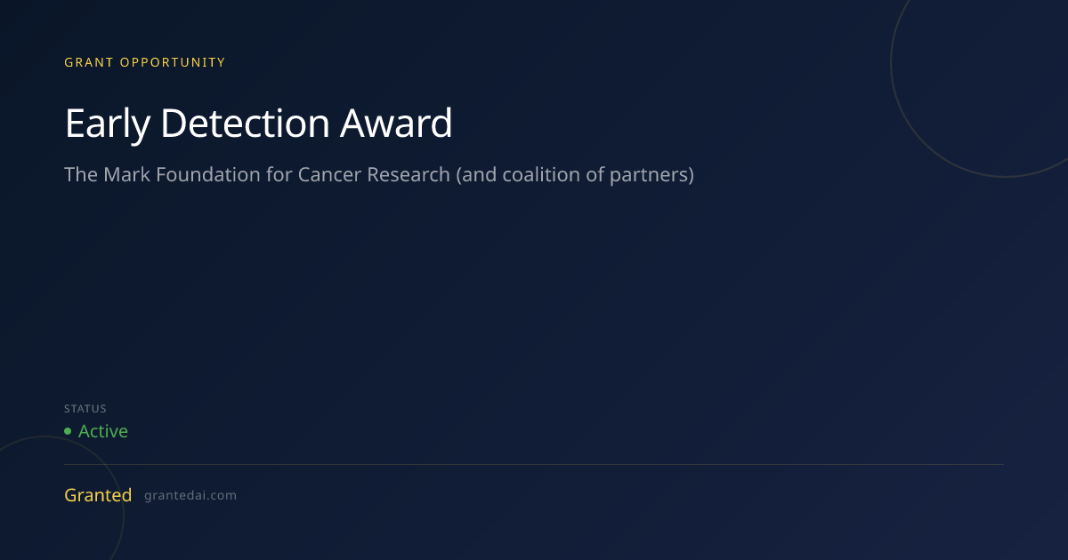 Early Detection Award (2026) | Granted AI