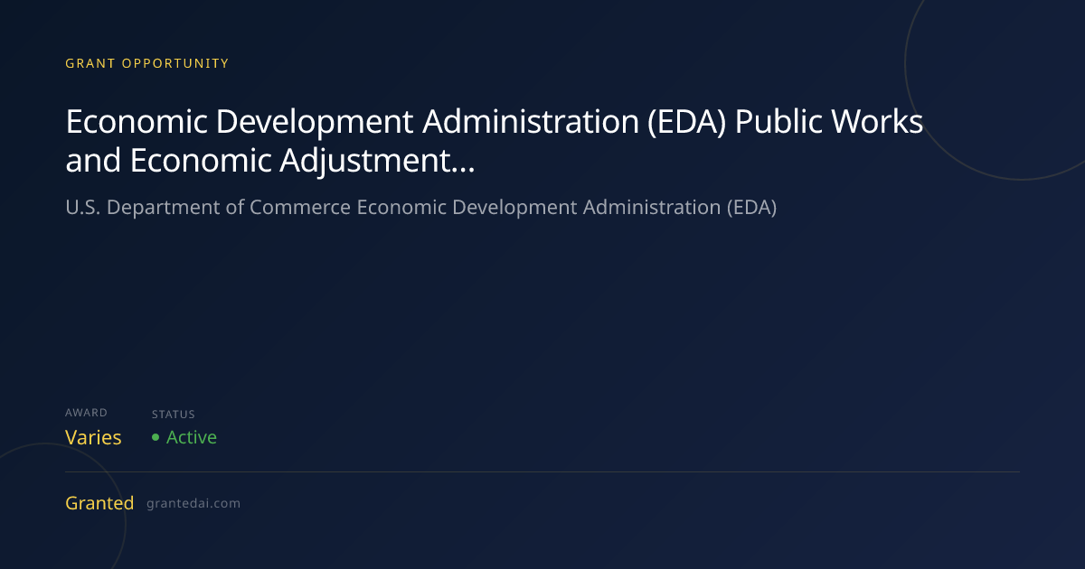 Economic Development Administration (EDA) Public Works and Economic ...