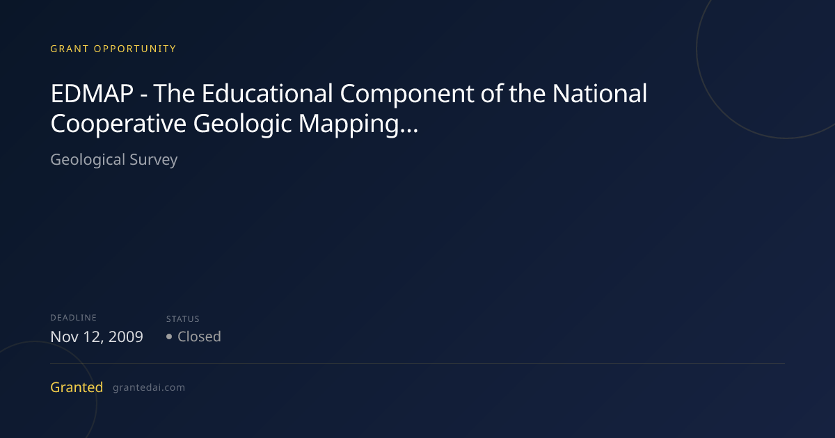EDMAP - The Educational Component of the National Cooperative Geologic ...