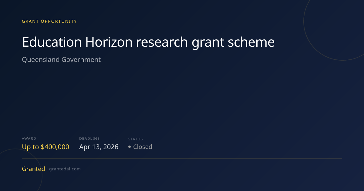 Education Horizon research grant scheme (2026) | Granted AI