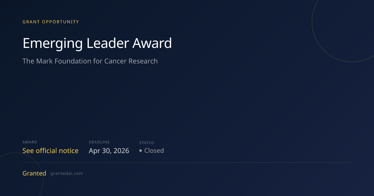 $1M for Universities: Emerging Leader Award 2026 | Granted AI