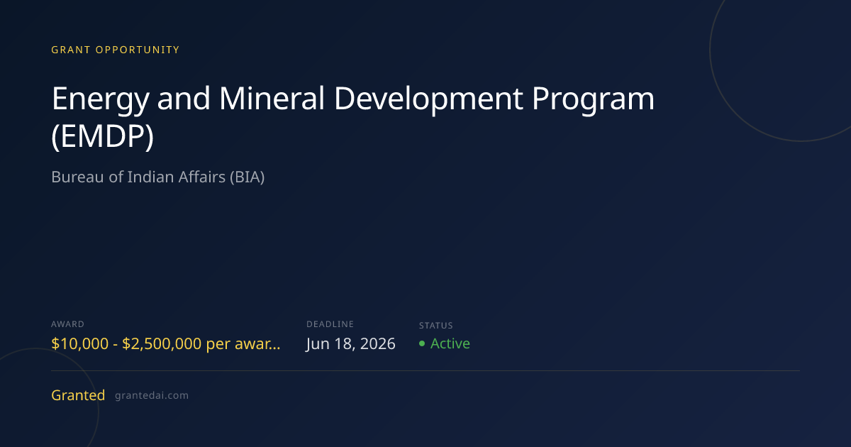Energy and Mineral Development Program (EMDP) (2026) | Granted AI