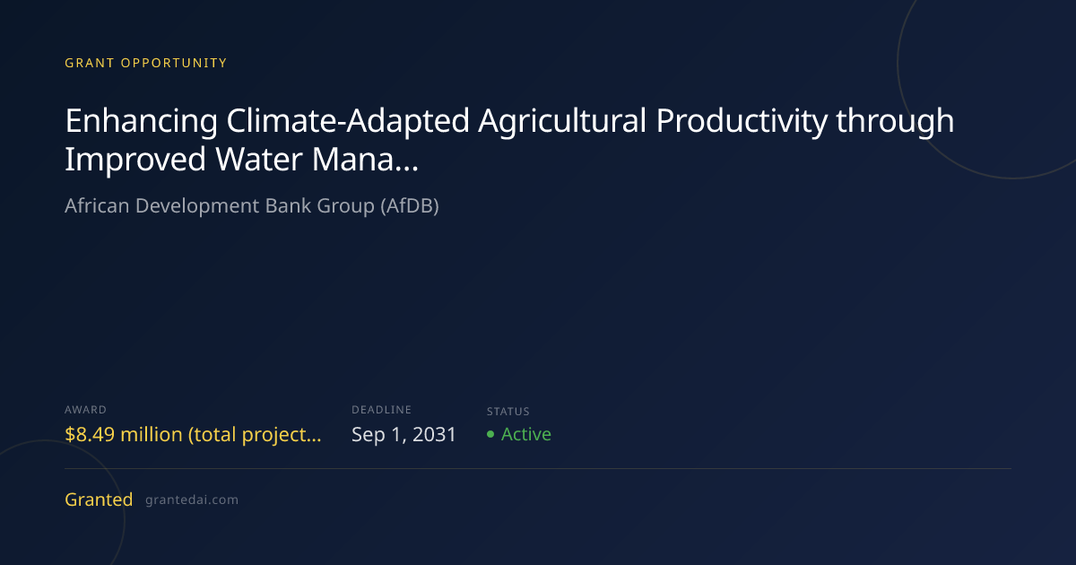 Enhancing Climate-Adapted Agricultural Productivity through Improved ...
