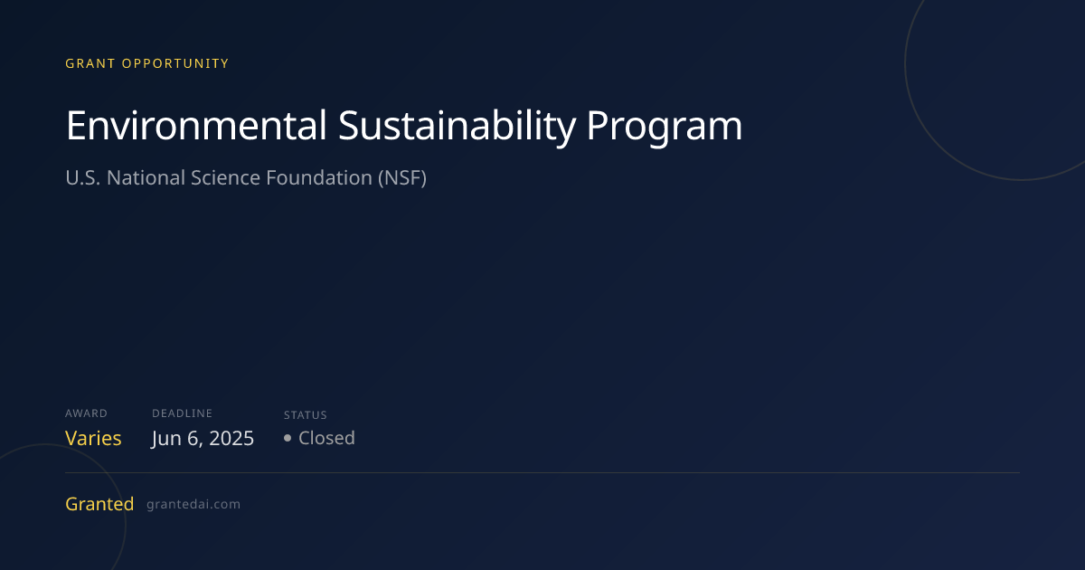 Environmental Sustainability Program (2026) | Granted AI