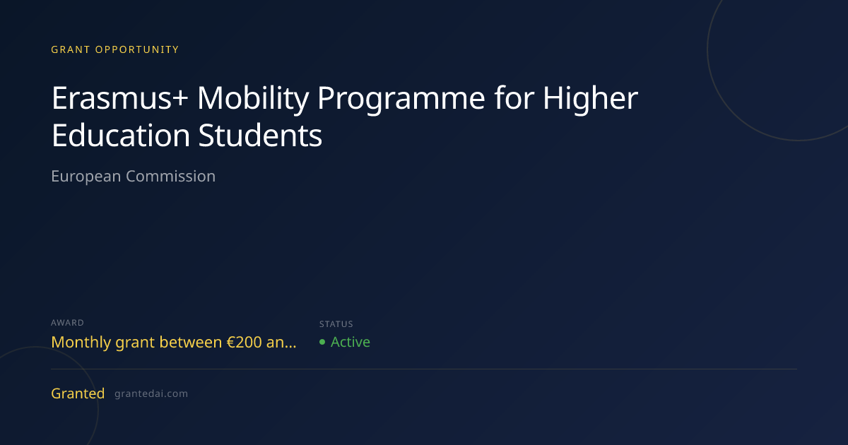 Erasmus+ Mobility Programme for Higher Education Students (2026 ...