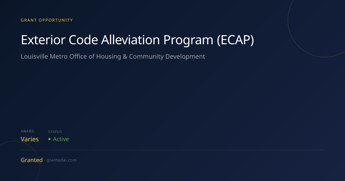 Exterior Code Alleviation Program (ECAP) (2026) | Granted AI