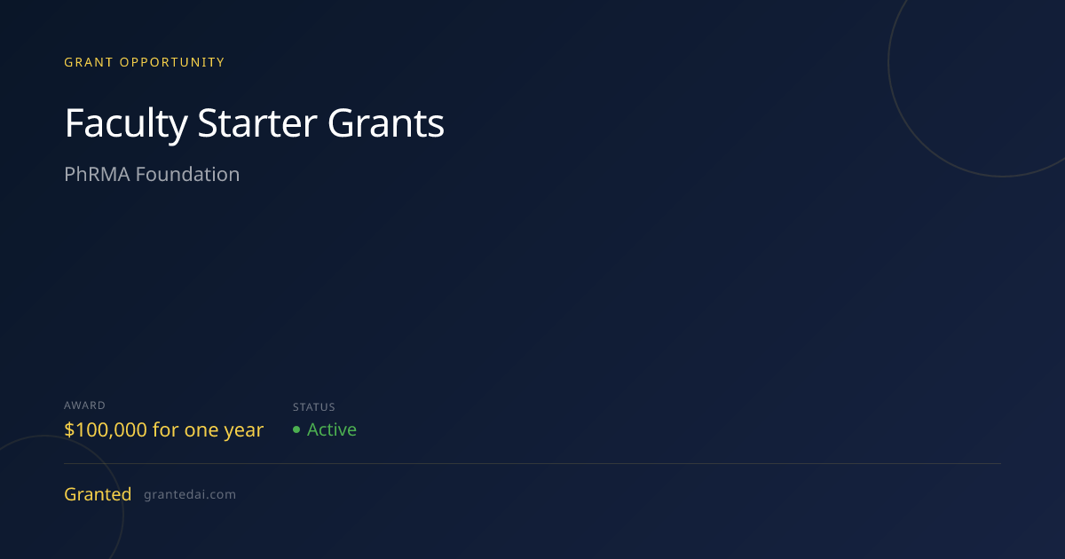 Faculty Starter Grants (2026) | Granted AI