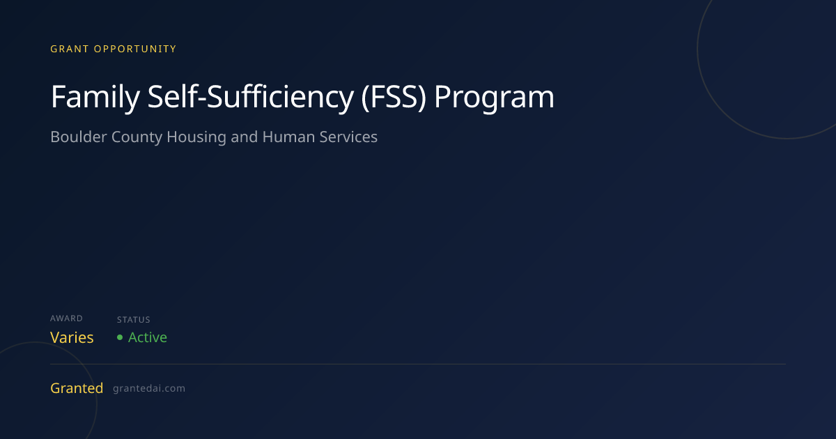 Family Self-Sufficiency (FSS) Program (2026) | Granted AI