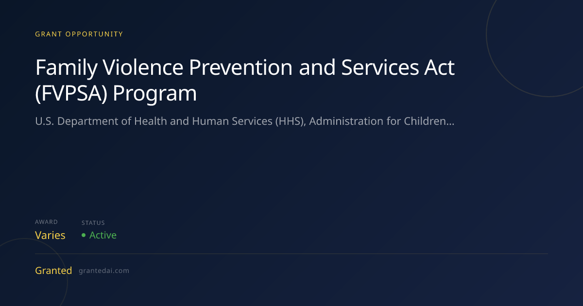 Family Violence Prevention and Services Act (FVPSA) Program (2026 ...