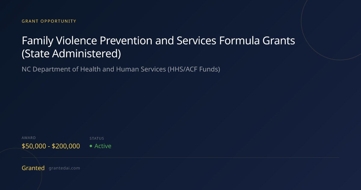 Family Violence Prevention and Services Formula Grants (State ...