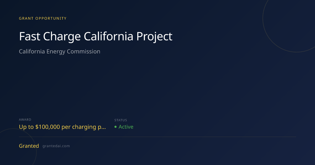 Fast Charge California Project (2026) | Granted AI