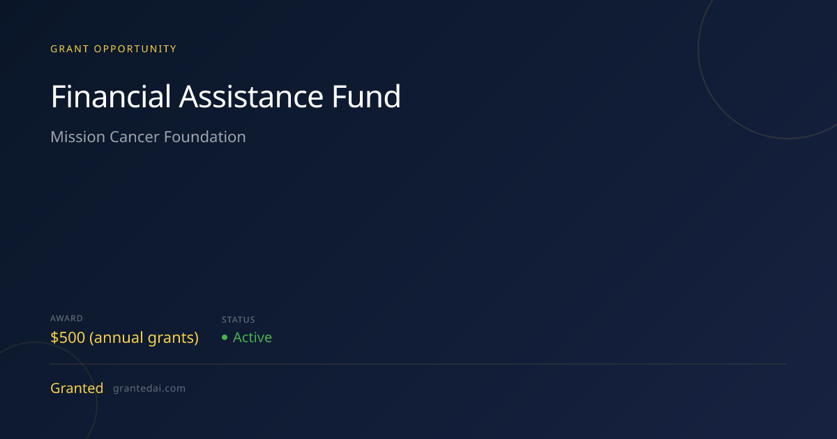 Financial Assistance Fund (2026) | Granted AI