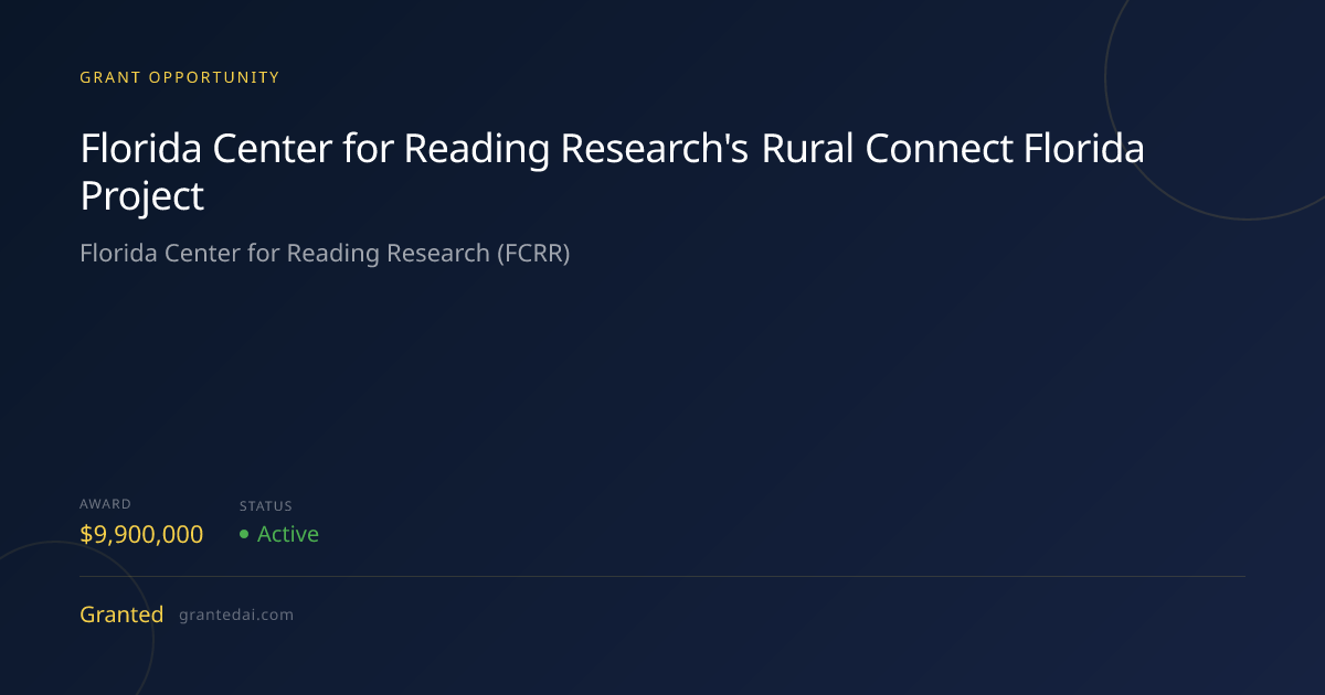 Florida Center for Reading Research's Rural Connect Florida Project ...