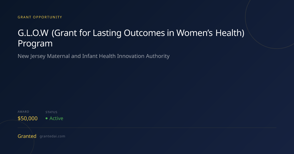 G.L.O.W (Grant for Lasting Outcomes in Women’s Health) Program (2026 ...