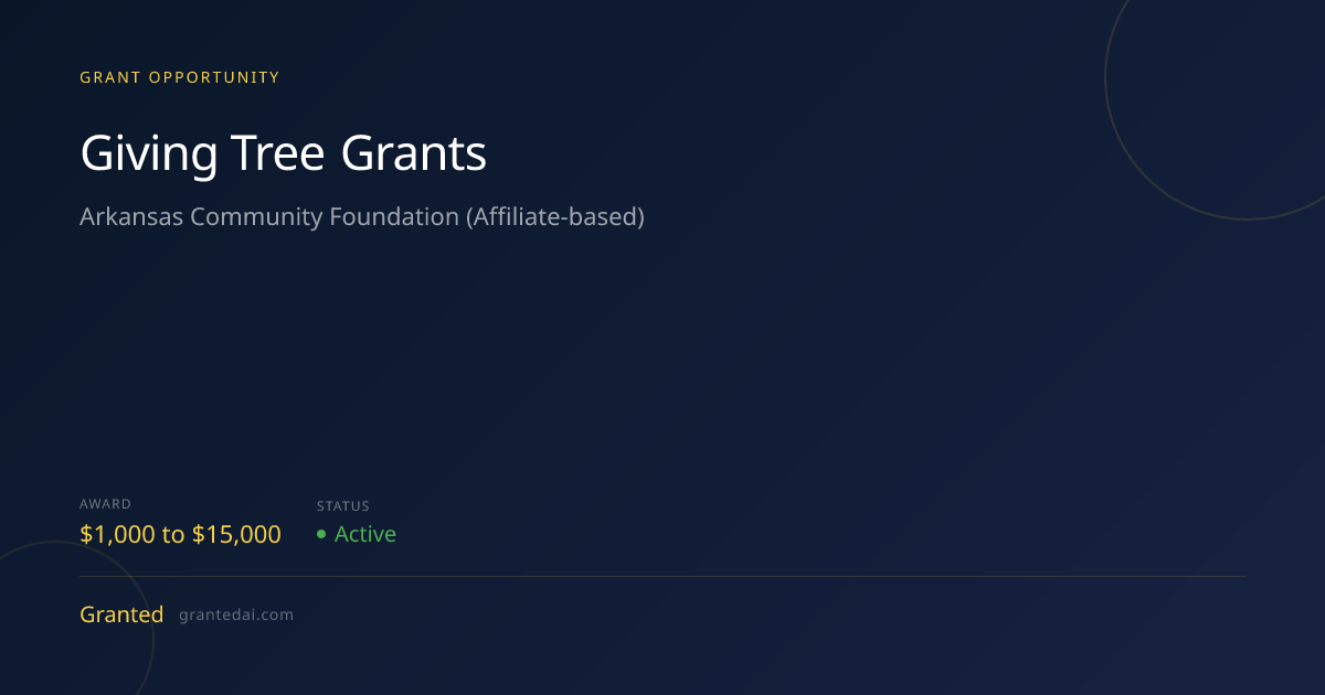 Giving Tree Grants (2026) | Granted AI