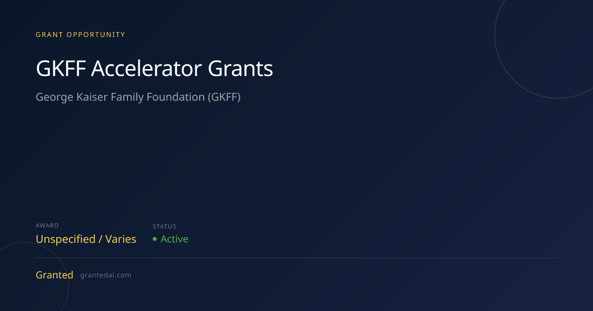 GKFF Accelerator Grants (2026) | Granted AI