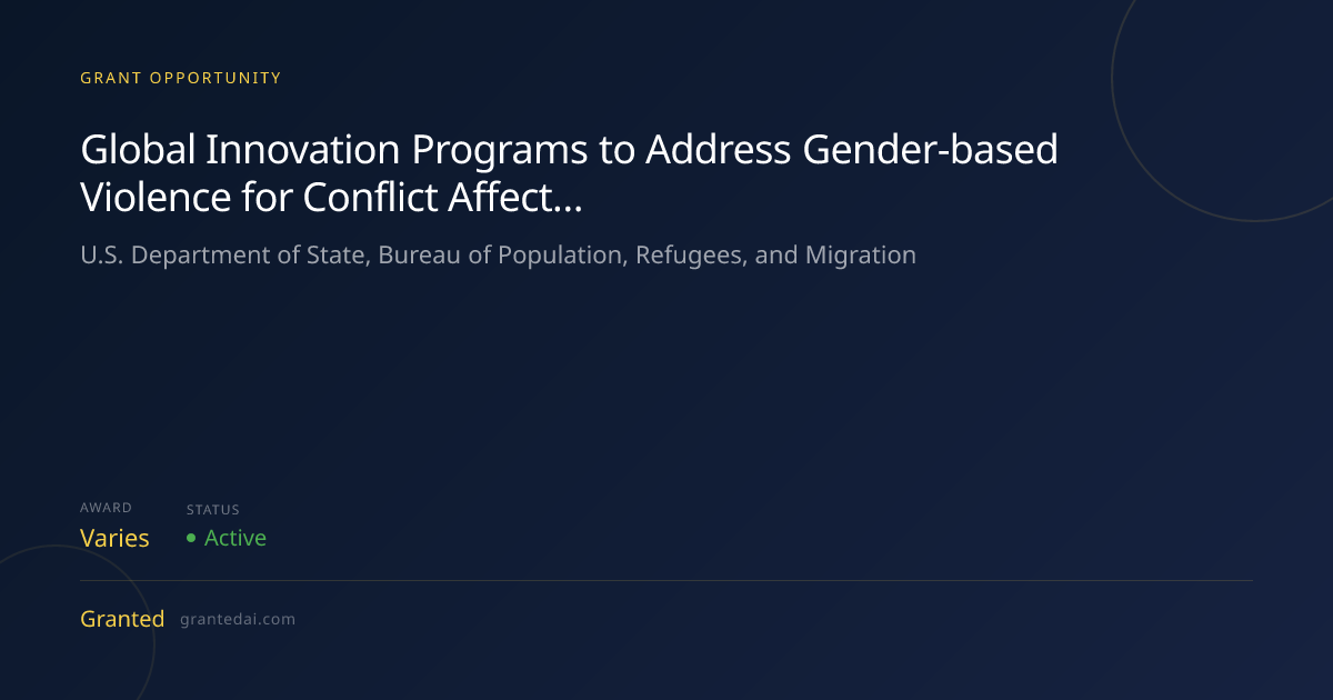 Global Innovation Programs to Address Gender-based Violence for ...