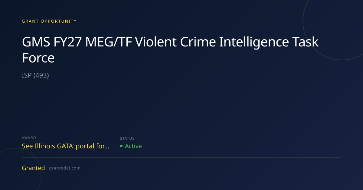 GMS FY27 MEG/TF Violent Crime Intelligence Task Force (2026) | Granted AI