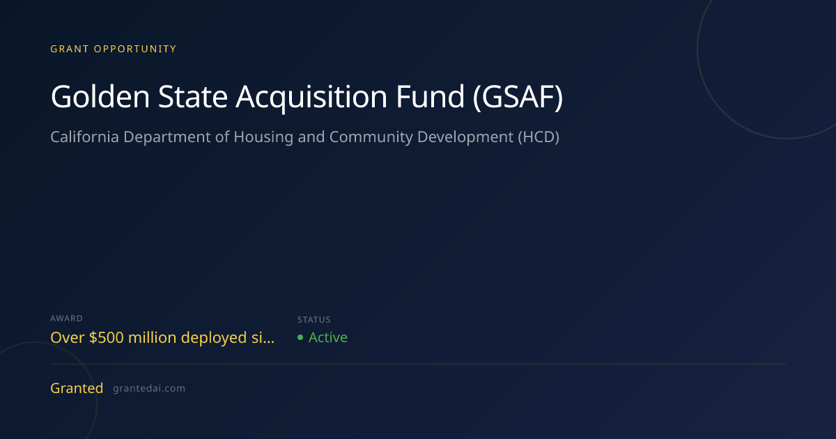 Golden State Acquisition Fund (GSAF) (2026) | Granted AI