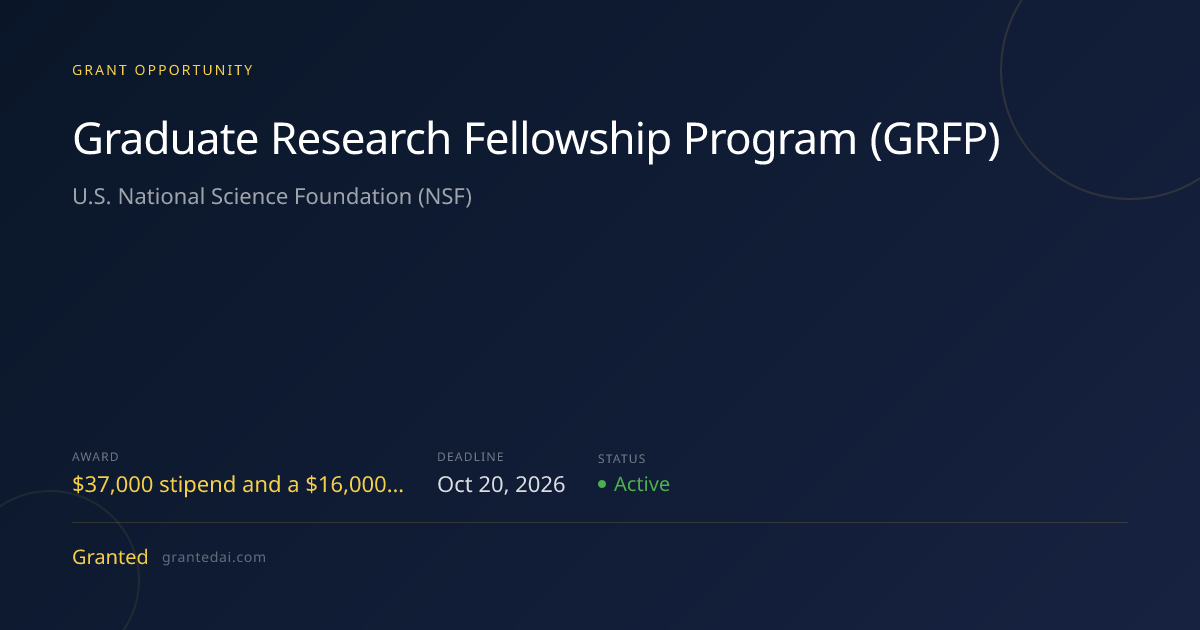 Graduate Research Fellowship Program (GRFP) (2026) | Granted AI
