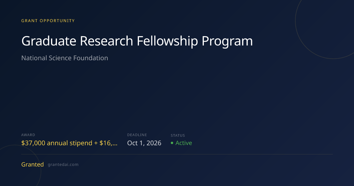Graduate Research Fellowship Program (2026) | Granted AI