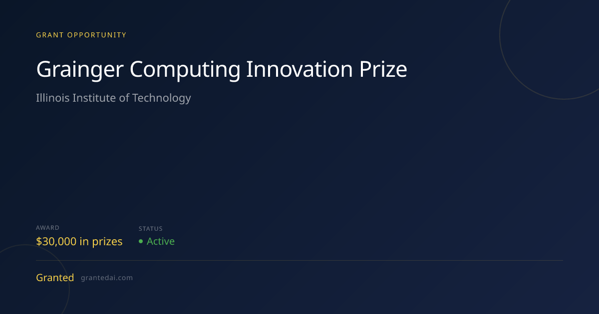 Grainger Computing Innovation Prize (2026) | Granted AI