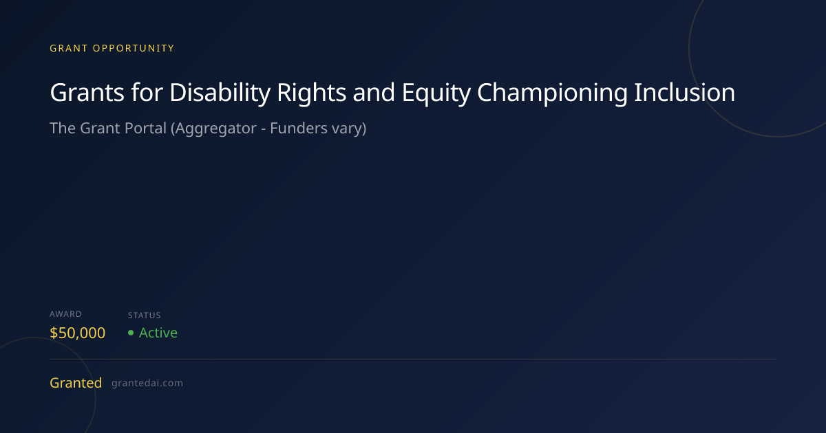 Grants for Disability Rights and Equity Championing Inclusion (2026 ...