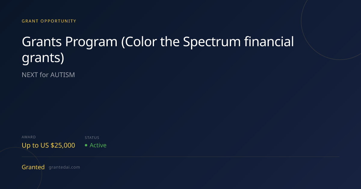 Grants Program (Color the Spectrum financial grants) (2026) | Granted AI