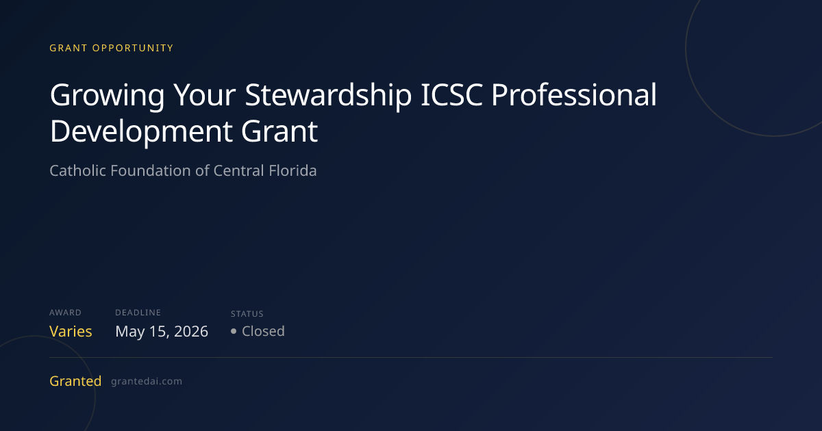 Growing Your Stewardship ICSC Professional Development Grant (2026 ...