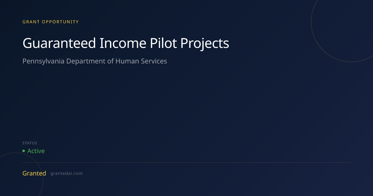 Guaranteed Income Pilot Projects (2026) | Granted AI