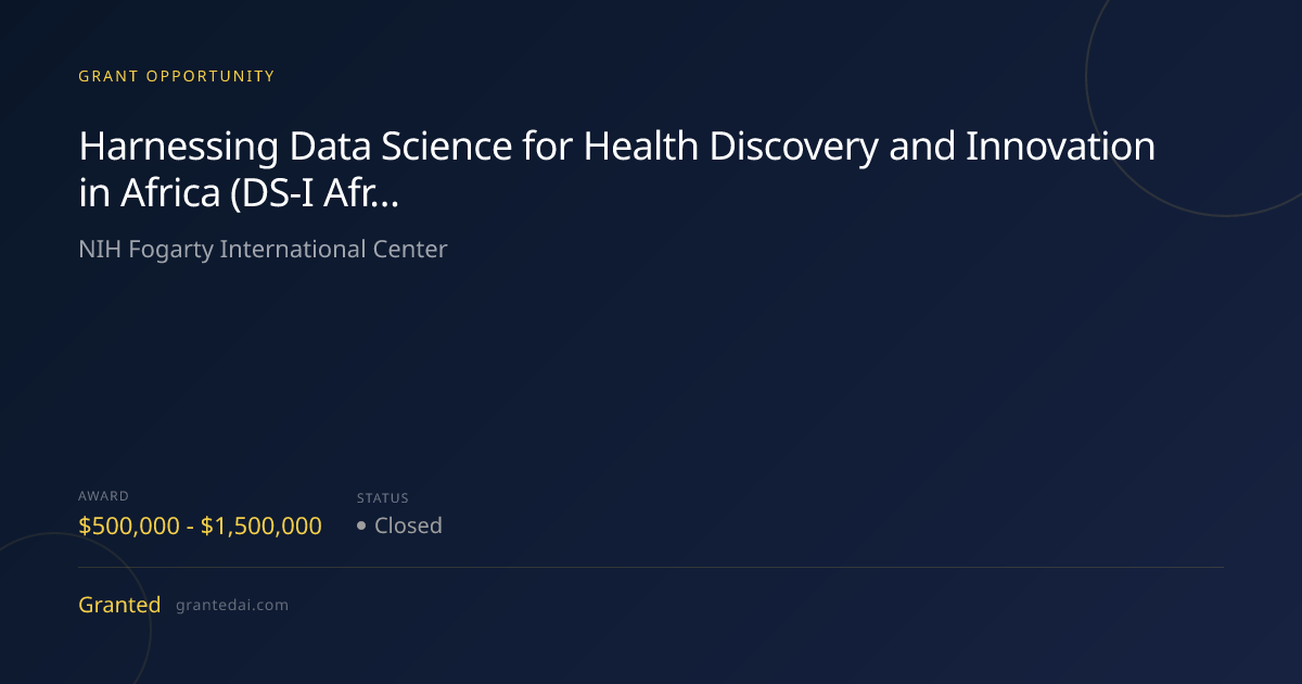 Harnessing Data Science for Health Discovery and Innovation in Africa ...