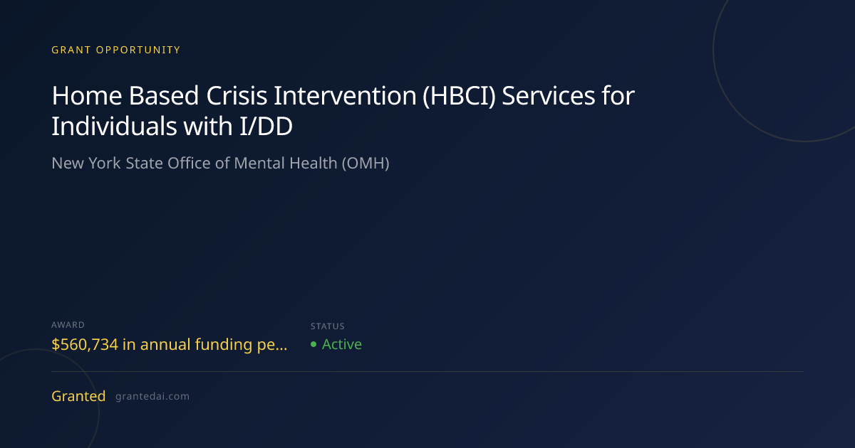 Home Based Crisis Intervention (HBCI) Services for Individuals with I ...
