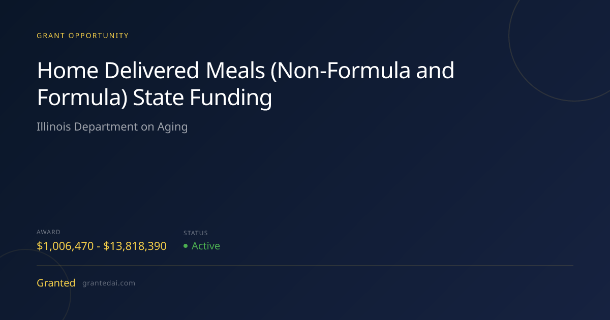 Home Delivered Meals (Non-Formula and Formula) State Funding (2026 ...