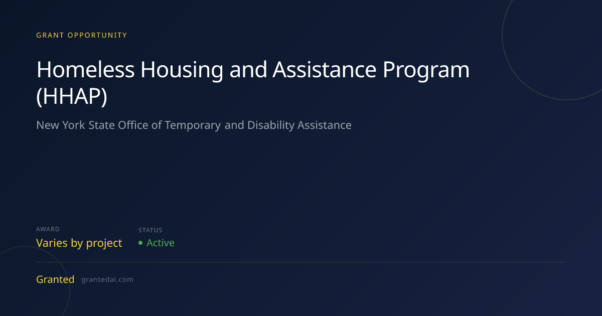 Homeless Housing and Assistance Program (HHAP) (2026) | Granted AI