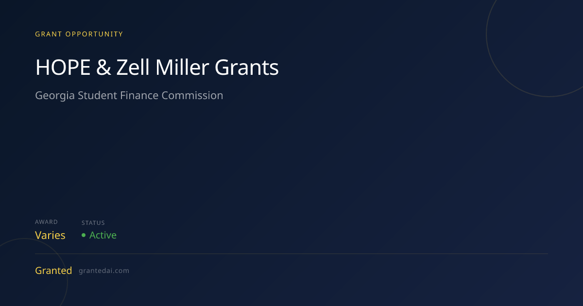 HOPE & Zell Miller Grants (2026) | Granted AI