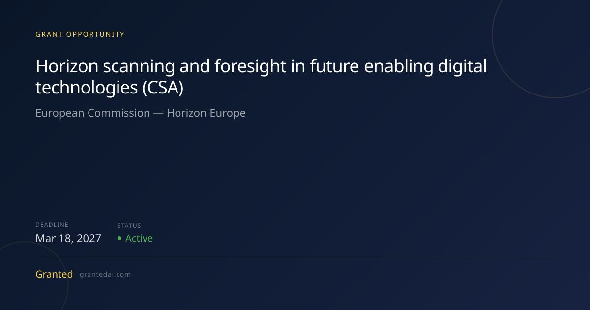 Horizon scanning and foresight in future enabling digital technologies ...
