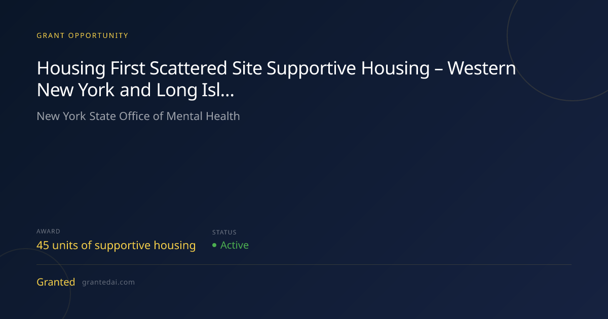 Housing First Scattered Site Supportive Housing – Western New York and ...