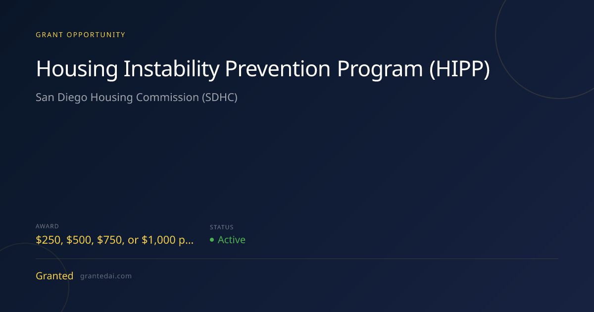 Housing Instability Prevention Program (HIPP) (2026) | Granted AI