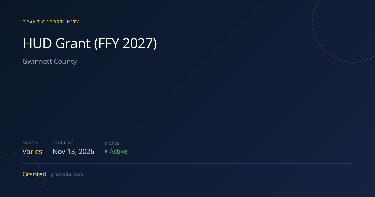 HUD Grant (FFY 2027) (2026) | Granted AI