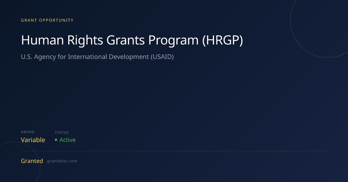 Human Rights Grants Program (HRGP) (2026) | Granted AI