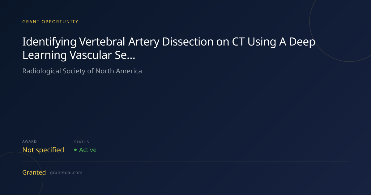 Identifying Vertebral Artery Dissection on CT Using A Deep Learning ...