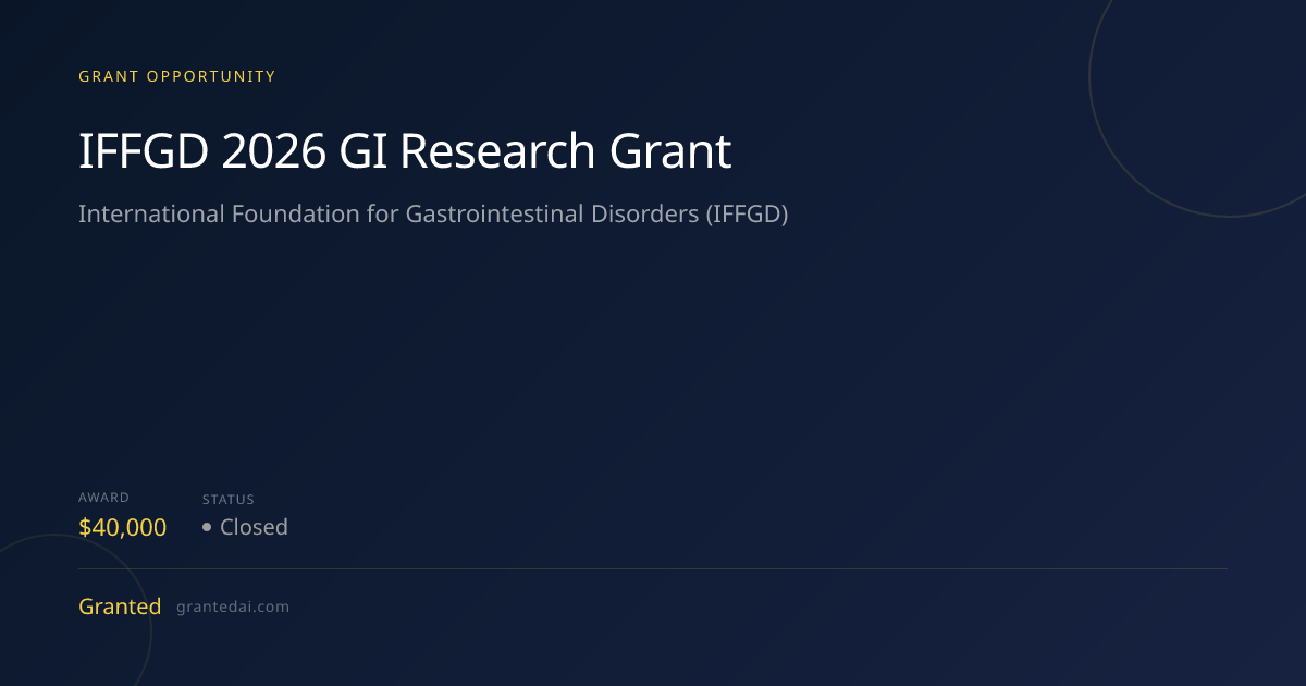 IFFGD 2026 GI Research Grant (2026) | Granted AI
